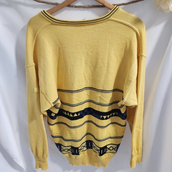 Marz Munchen Pure Wool Sweater Yellow Men's Medium - Picture 2 of 6